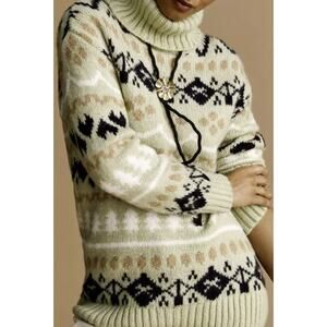 NEW Anthropologie Mint Green Turtleneck Women's Tunic Sweater Size: M